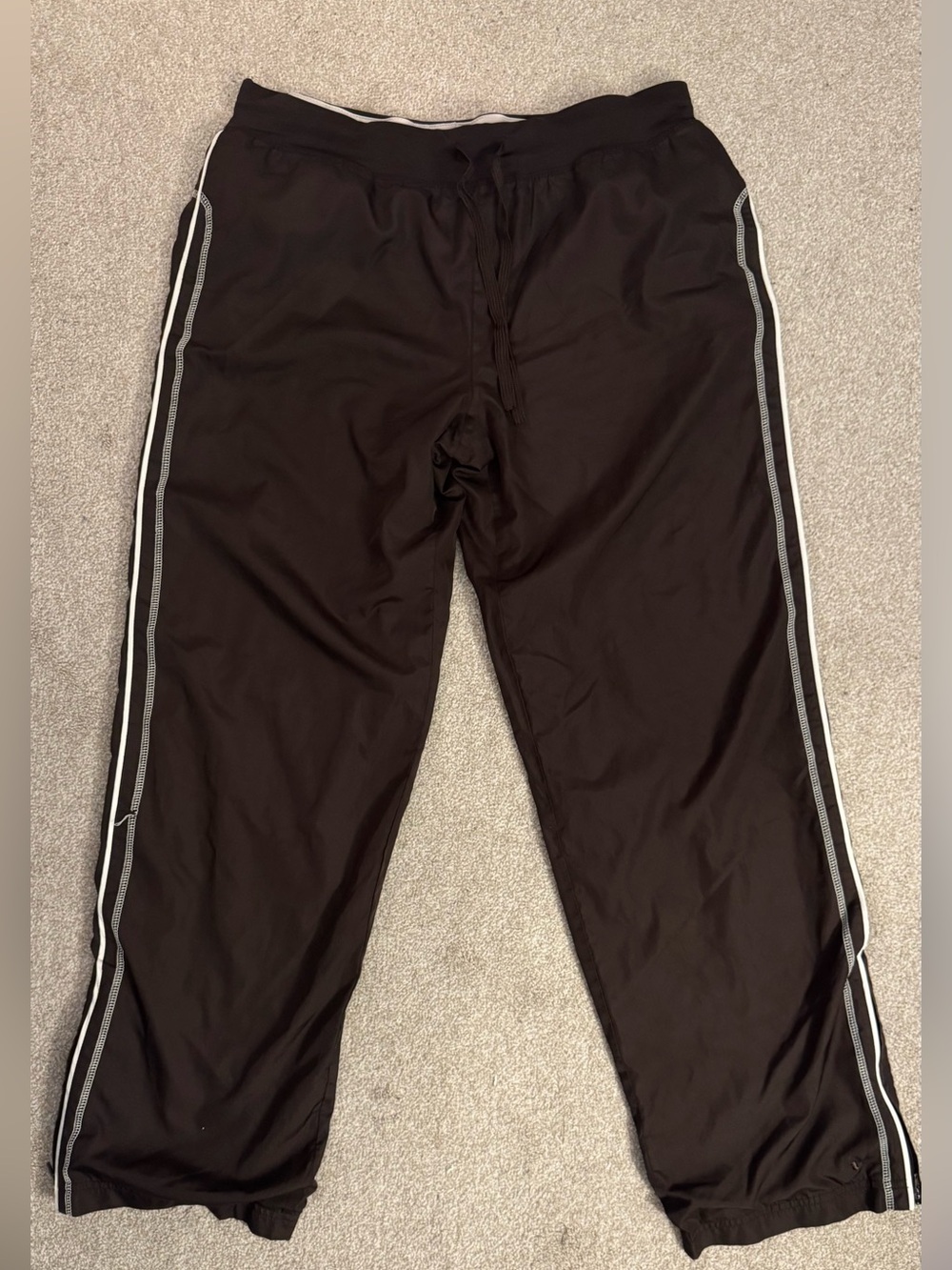 Athletic Works Track Pants Women’s Medium White Side Stripe Zip Hem